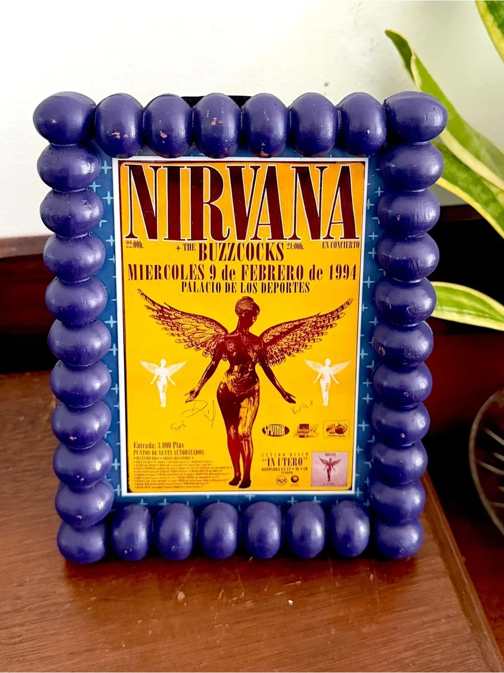 Nirvana Buzzcocks 1994 In Utero Print Purple Bubble Bead Frame Grunge Wall Art